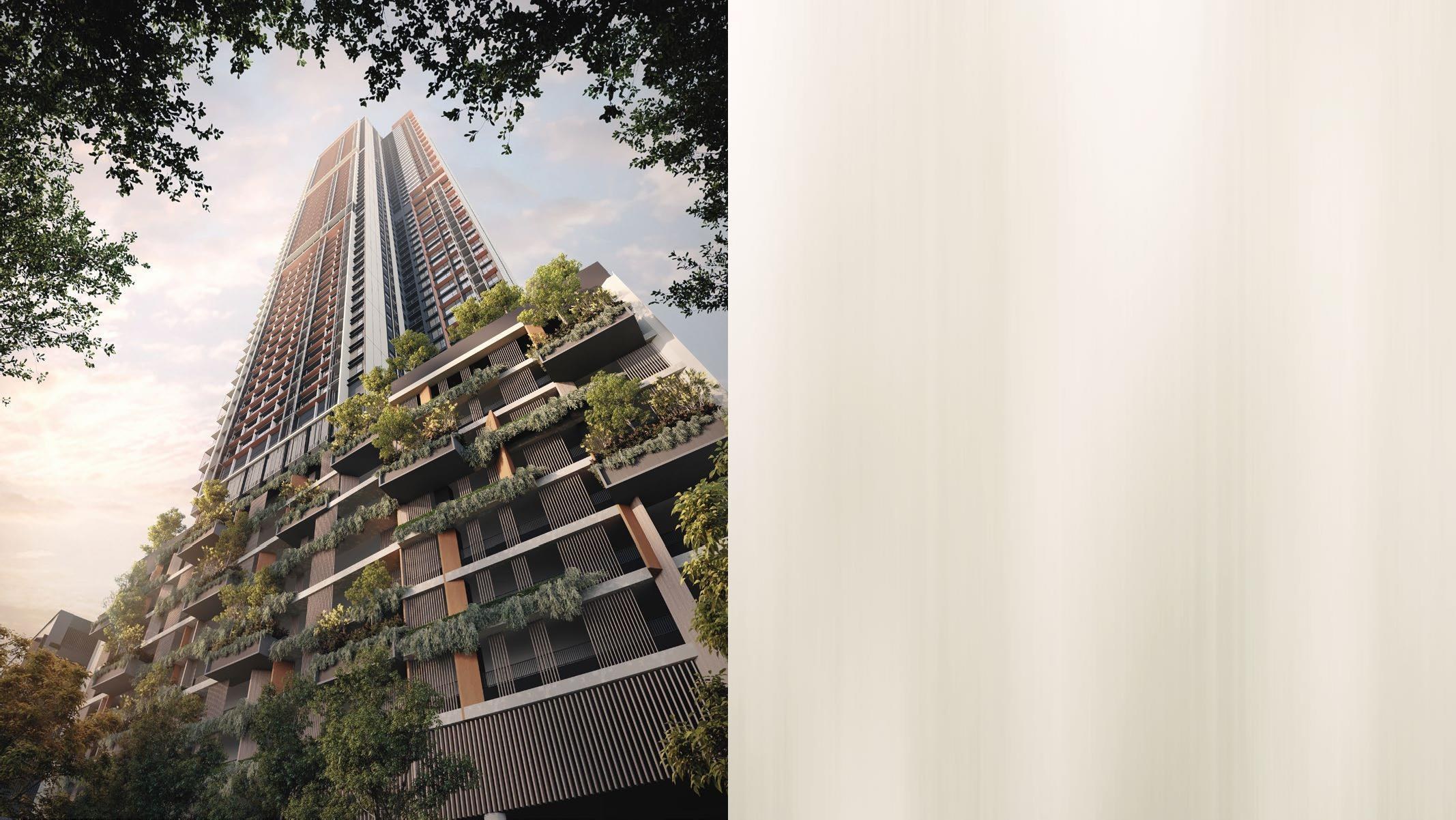 Parkside Residences tower with vertical greenery