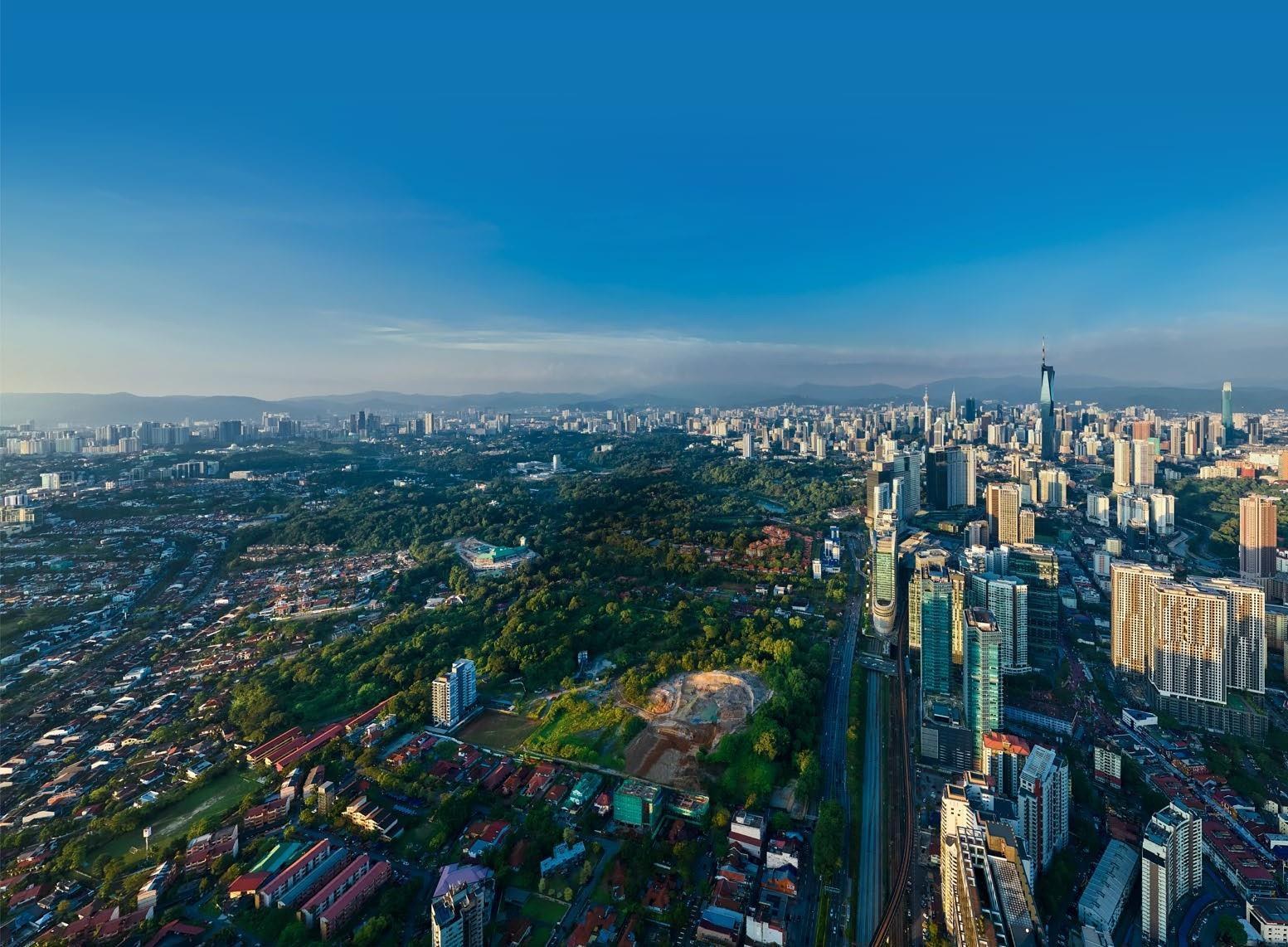 Aerial location view of Federal Hill and Kuala Lumpur