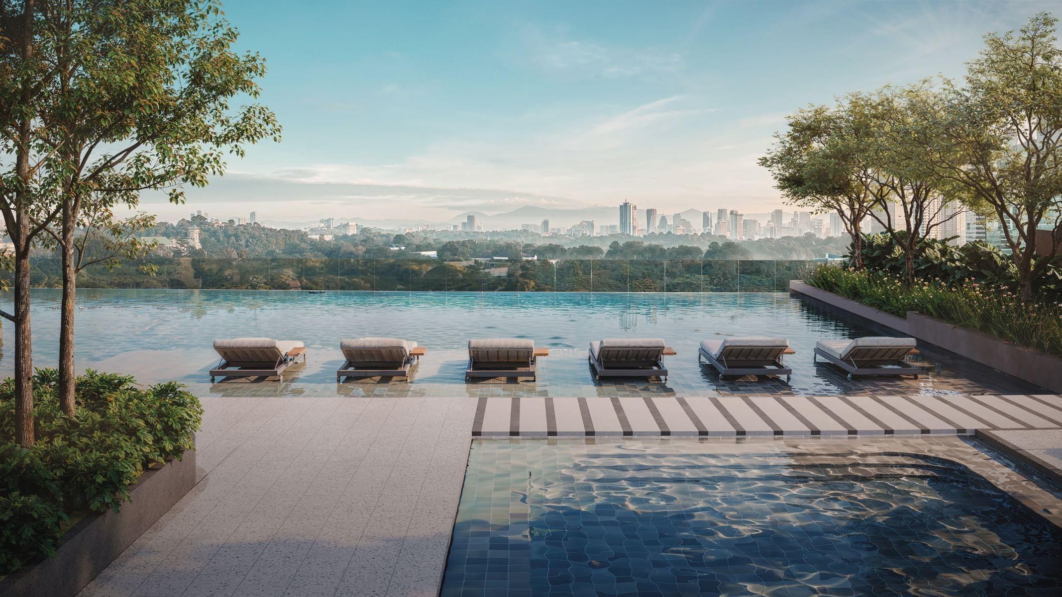 Parkside infinity pool overlooking Kuala Lumpur